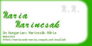 maria marincsak business card